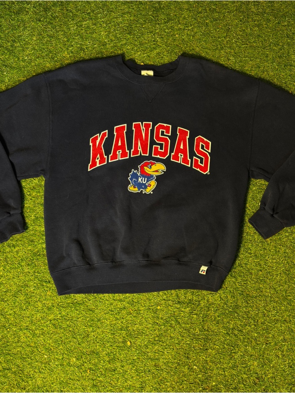 Russell Athletic Kansas Jayhawks black crewneck sweatshirt